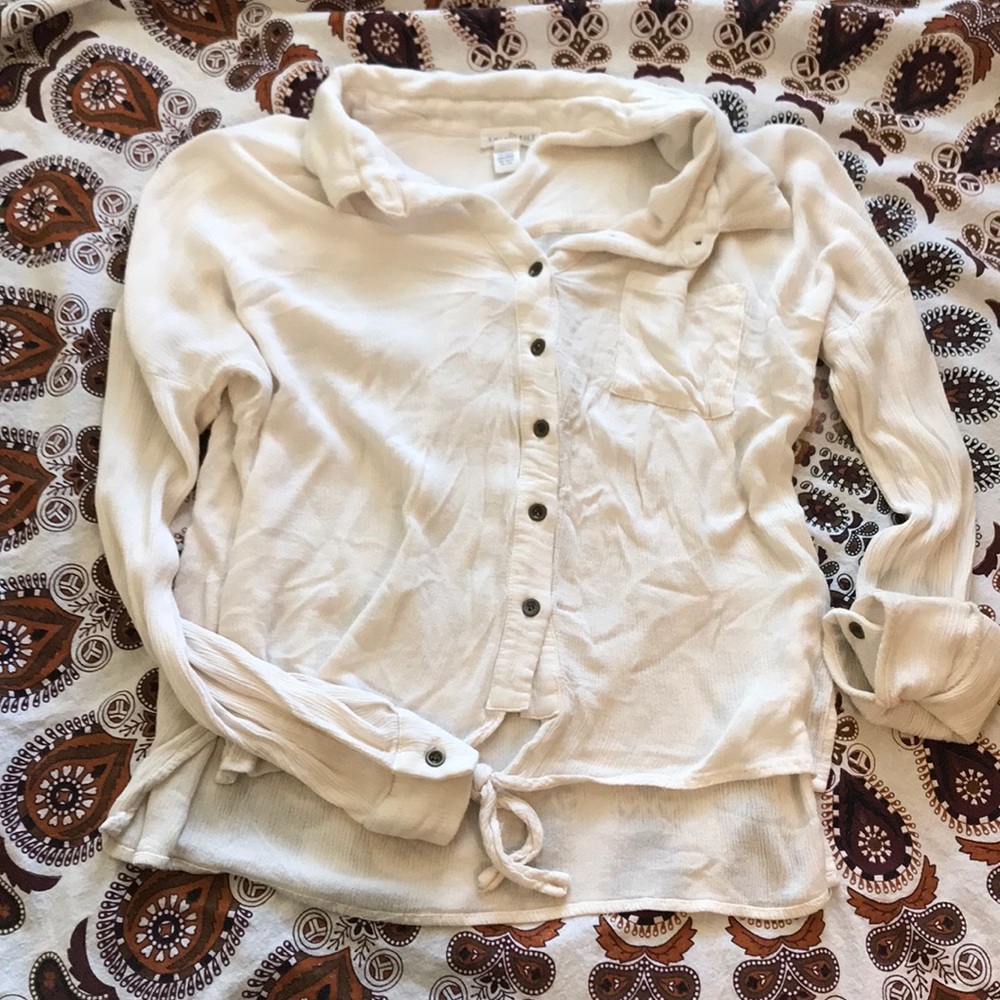 White crop top button up!